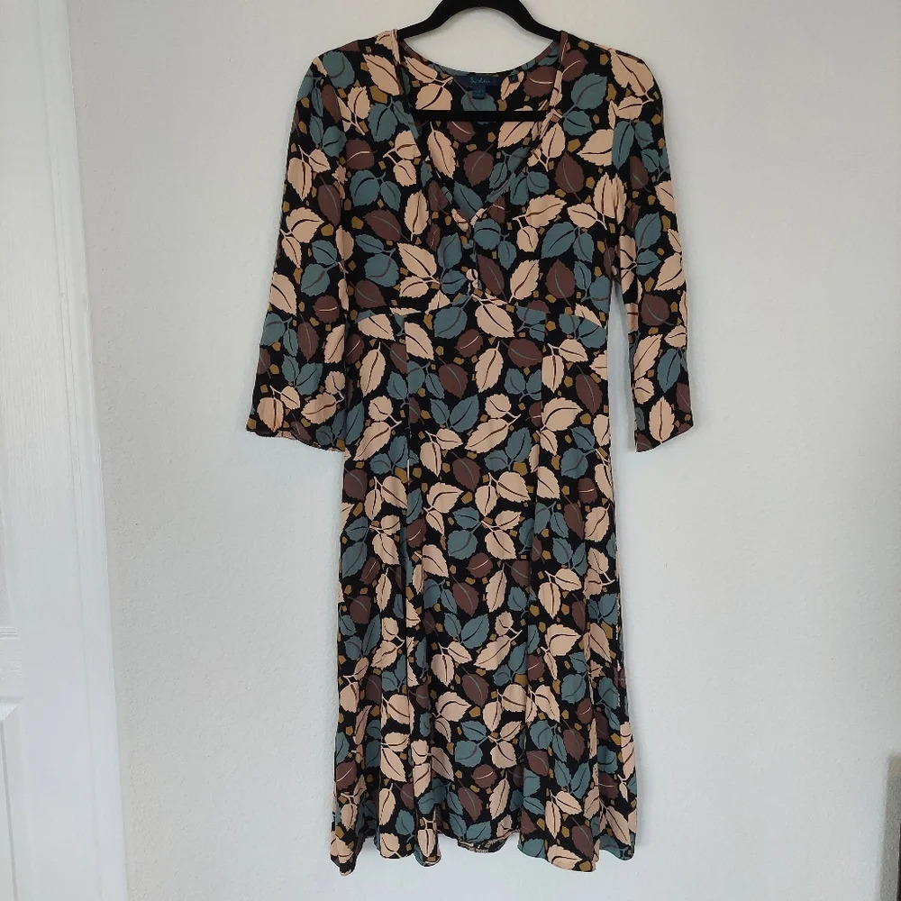Boden 3/4 Sleeve Rayon Dress Size 8R
